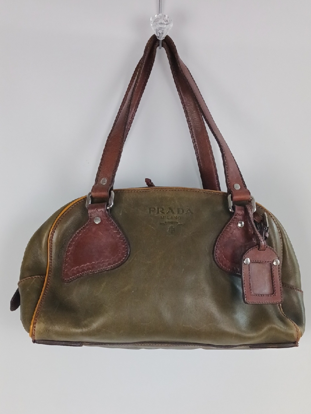 PRADA VTG OLIVE AND BROWN AS IS.